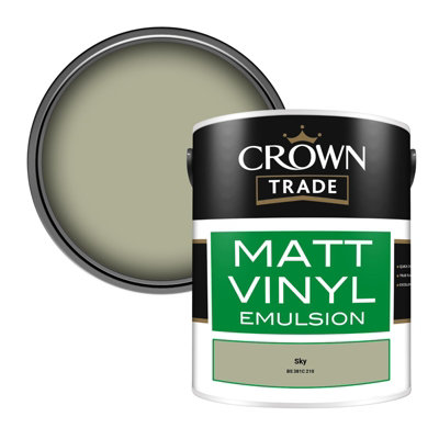 Crown Trade Vinyl Matt Walls & Ceilings Emulsion Paint Sky Bs 381C 210 (210) 5L from B&Q