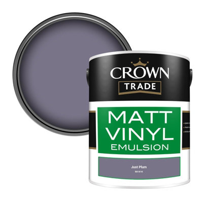 Crown Trade Vinyl Matt Walls & Ceilings Emulsion Paint Just Plum (R8181K) 5L