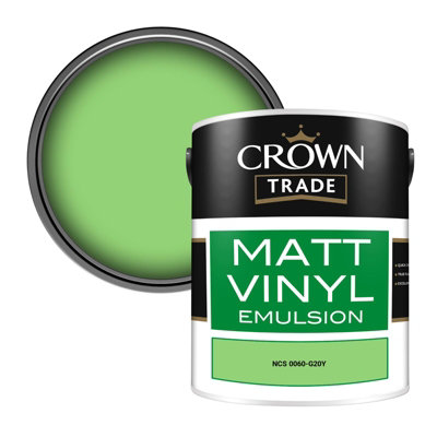 Crown Trade Vinyl Matt Walls & Ceilings Emulsion Paint Ncs 0060-G20Y (0060-G20Y) 5L from B&Q