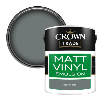 Crown Trade Vinyl Matt Walls & Ceilings Emulsion Paint Ncs 6005-B40G (6005-B40G) 5L from B&Q