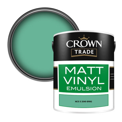 Crown Trade Vinyl Matt Walls & Ceilings Emulsion Paint Ncs S 2040-B90G (2040-B90G) 5L from B&Q