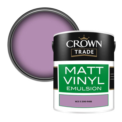 Crown Trade Vinyl Matt Walls & Ceilings Emulsion Paint Ncs S 2040-R40B (2040-R40B) 5L from B&Q