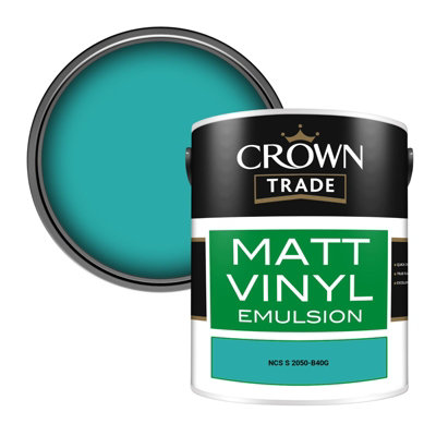 Crown Trade Vinyl Matt Walls & Ceilings Emulsion Paint Ncs S 2050-B40G (2050-B40G) 5L from B&Q