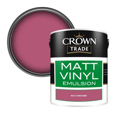 Crown Trade Vinyl Matt Walls & Ceilings Emulsion Paint Ncs S 2060-R20B (2060-R20B) 5L from B&Q