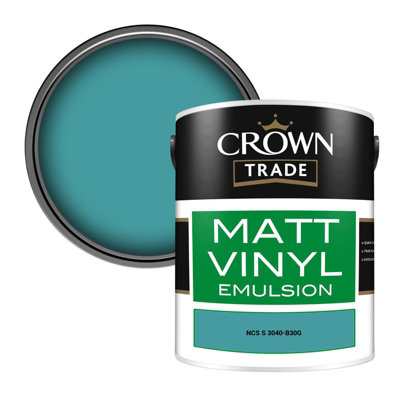 Crown Trade Vinyl Matt Walls & Ceilings Emulsion Paint Ncs S 3040-B30G (3040-B30G) 5L from B&Q