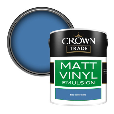 Crown Trade Vinyl Matt Walls & Ceilings Emulsion Paint Ncs S 3050-R80B (3050-R80B) 5L from B&Q
