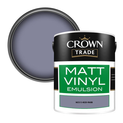 Crown Trade Vinyl Matt Walls & Ceilings Emulsion Paint Ncs S 4020-R60B (4020-R60B) 5L from B&Q