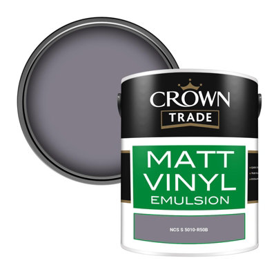 Crown Trade Vinyl Matt Walls & Ceilings Emulsion Paint Ncs S 5010-R50B (5010-R50B) 5L from B&Q