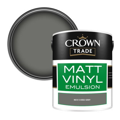 Crown Trade Vinyl Matt Walls & Ceilings Emulsion Paint Ncs S 6502-G50Y (6502-G50Y) 5L from B&Q