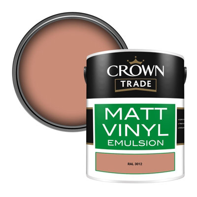Crown Trade Vinyl Matt Walls & Ceilings Emulsion Paint Ral 3012 (3012) 5L from B&Q