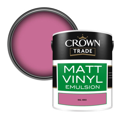 Crown Trade Vinyl Matt Walls & Ceilings Emulsion Paint Ral 4003 (4003) 5L from B&Q