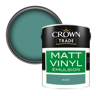 Crown Trade Vinyl Matt Walls & Ceilings Emulsion Paint Ral 6033 (6033) 5L from B&Q