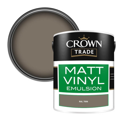 Crown Trade Vinyl Matt Walls & Ceilings Emulsion Paint Ral 7006 (7006) 5L from B&Q
