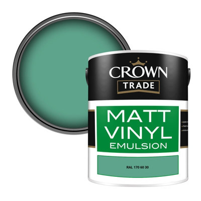 Crown Trade Vinyl Matt Walls & Ceilings Emulsion Paint Ral 170 60 30 (170 60 30) 5L from B&Q