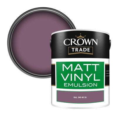 Crown Trade Vinyl Matt Walls & Ceilings Emulsion Paint Ral 340 40 20 (340 40 20) 5L from B&Q