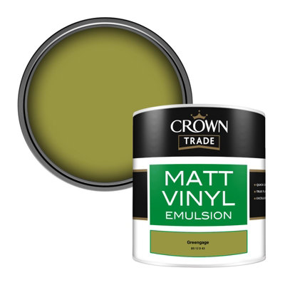 Crown Trade Vinyl Matt Walls & Ceilings Emulsion Paint Greengage Bs 12 D 43 (12D43) 250Ml Tester from B&Q