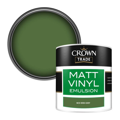 Crown Trade Vinyl Matt Walls & Ceilings Emulsion Paint Ncs 5050-G30Y (5050-G30Y) 250Ml Tester from B&Q