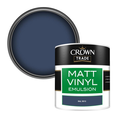 Crown Trade Vinyl Matt Walls & Ceilings Emulsion Paint Ral 5013 (5013) 250Ml Tester