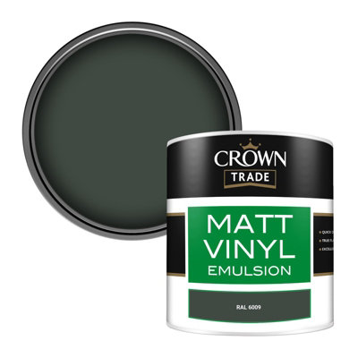 Crown Trade Vinyl Matt Walls & Ceilings Emulsion Paint Ral 6009 (6009) 250Ml Tester from B&Q