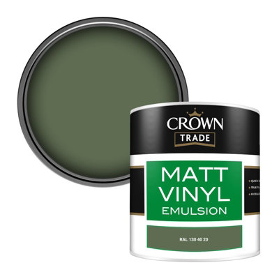 Crown Trade Vinyl Matt Walls & Ceilings Emulsion Paint Ral 130 40 20 (130 40 20) 250Ml Tester from B&Q