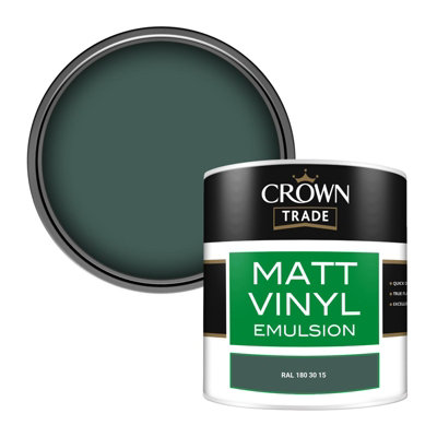 Crown Trade Vinyl Matt Walls & Ceilings Emulsion Paint Ral 180 30 15 (180 30 15) 250Ml Tester from B&Q