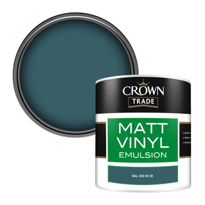 Crown Trade Vinyl Matt Walls & Ceilings Emulsion Paint Ral 220 30 20 (220 30 20) 250Ml Tester from B&Q