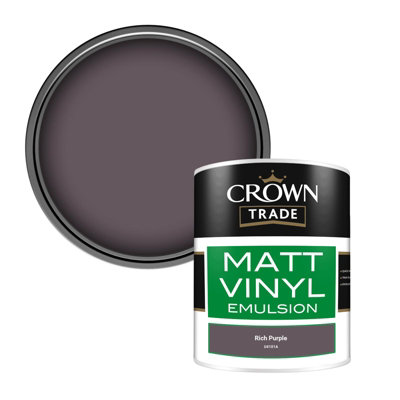 Crown Trade Vinyl Matt Walls & Ceilings Emulsion Paint Rich Purple (U4101A) 1L from B&Q