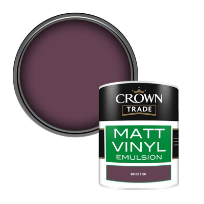 Crown Trade Vinyl Matt Walls & Ceilings Emulsion Paint Bs 02 E 58 (02E58) 1L from B&Q