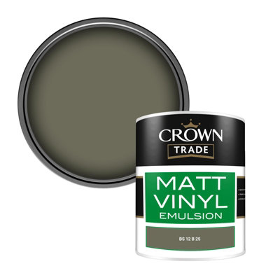 Crown Trade Vinyl Matt Walls & Ceilings Emulsion Paint Bs 12 B 25 (12B25) 1L from B&Q