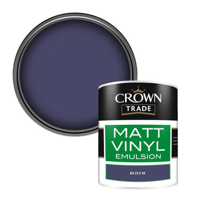 Crown Trade Vinyl Matt Walls & Ceilings Emulsion Paint Bs 22 E 58 (22E58) 1L from B&Q