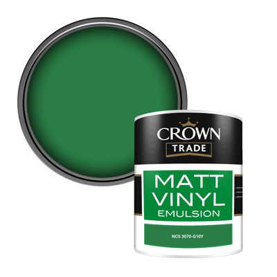 Crown Trade Vinyl Matt Walls & Ceilings Emulsion Paint Ncs 3070-G10Y (3070-G10Y) 1L from B&Q