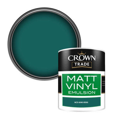 Crown Trade Vinyl Matt Walls & Ceilings Emulsion Paint Ncs 6040-B50G (6040-B50G) 1L from B&Q