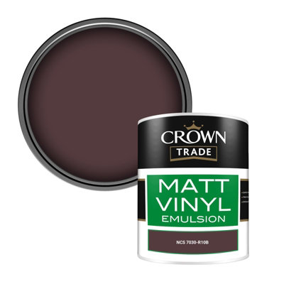 Crown Trade Vinyl Matt Walls & Ceilings Emulsion Paint Ncs 7030-R10B (7030-R10B) 1L from B&Q