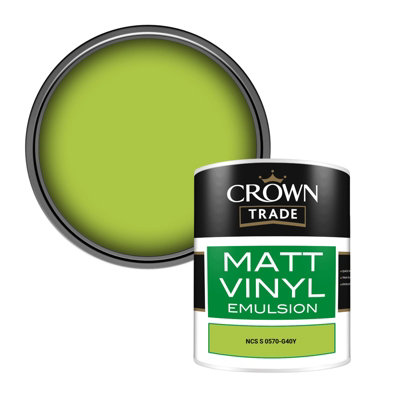 Crown Trade Vinyl Matt Walls & Ceilings Emulsion Paint Ncs S 0570-G40Y (0570-G40Y) 1L from B&Q