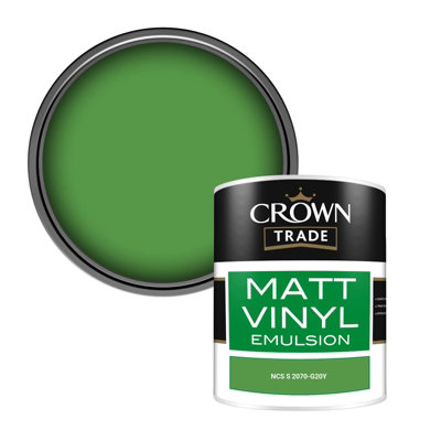 Crown Trade Vinyl Matt Walls & Ceilings Emulsion Paint Ncs S 2070-G20Y (2070-G20Y) 1L from B&Q