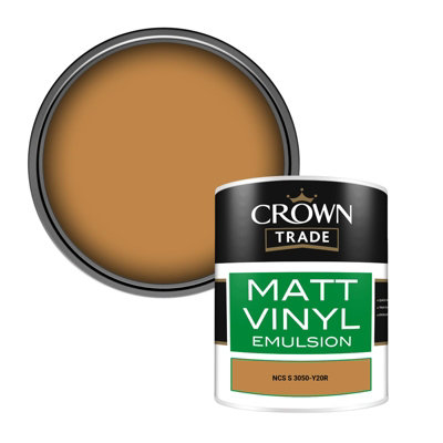 Crown Trade Vinyl Matt Walls & Ceilings Emulsion Paint Ncs S 3050-Y20R (3050-Y20R) 1L from B&Q