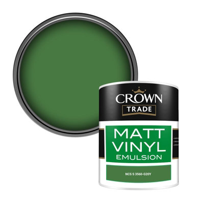 Crown Trade Vinyl Matt Walls & Ceilings Emulsion Paint Ncs S 3560-G20Y (3560-G20Y) 1L from B&Q