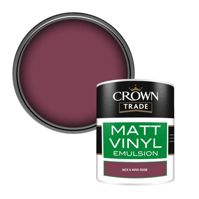 Crown Trade Vinyl Matt Walls & Ceilings Emulsion Paint Ncs S 4050-R20B (4050-R20B) 1L from B&Q