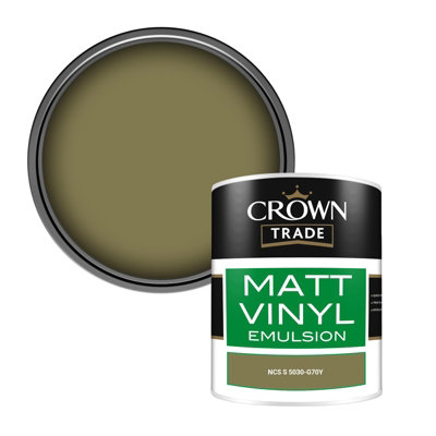 Crown Trade Vinyl Matt Walls & Ceilings Emulsion Paint Ncs S 5030-G70Y (5030-G70Y) 1L from B&Q