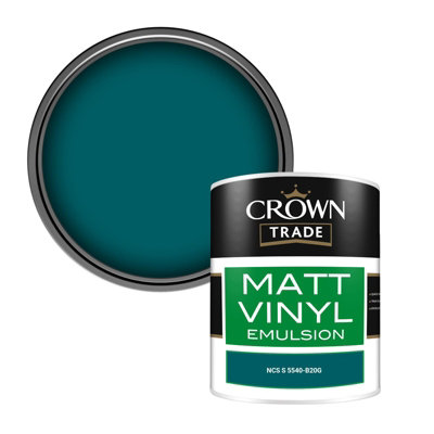 Crown Trade Vinyl Matt Walls & Ceilings Emulsion Paint Ncs S 5540-B20G (5540-B20G) 1L from B&Q