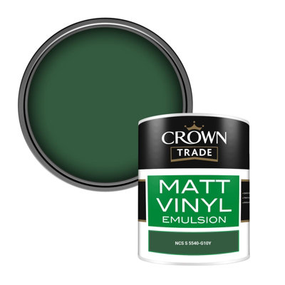 Crown Trade Vinyl Matt Walls & Ceilings Emulsion Paint Ncs S 5540-G10Y (5540-G10Y) 1L from B&Q