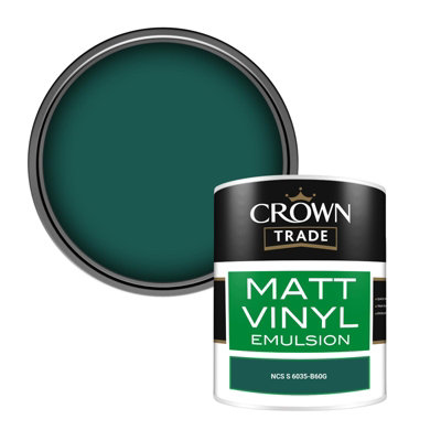 Crown Trade Vinyl Matt Walls & Ceilings Emulsion Paint Ncs S 6035-B60G (6035-B60G) 1L from B&Q