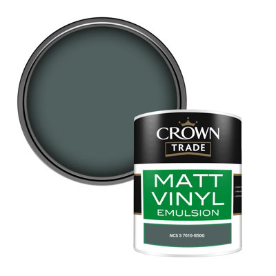 Crown Trade Vinyl Matt Walls & Ceilings Emulsion Paint Ncs S 7010-B50G (7010-B50G) 1L from B&Q