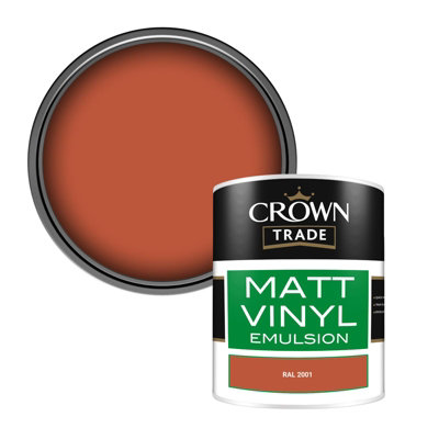 Crown Trade Vinyl Matt Walls & Ceilings Emulsion Paint Ral 2001 (2001) 1L from B&Q