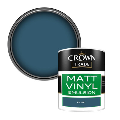 Crown Trade Vinyl Matt Walls & Ceilings Emulsion Paint Ral 5001 (5001) 1L from B&Q