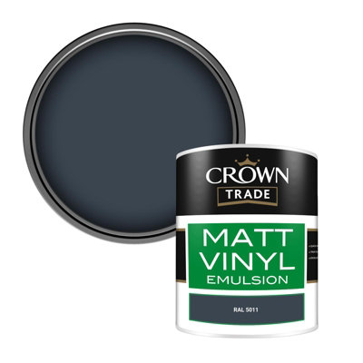 Crown Trade Vinyl Matt Walls & Ceilings Emulsion Paint Ral 5011 (5011) 1L from B&Q