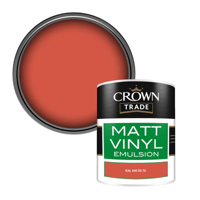 Crown Trade Vinyl Matt Walls & Ceilings Emulsion Paint Ral 040 50 70 (040 50 70) 1L from B&Q