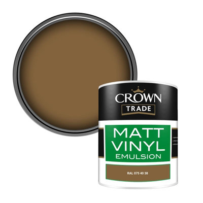 Crown Trade Vinyl Matt Walls & Ceilings Emulsion Paint Ral 075 40 38 (075 40 38) 1L from B&Q