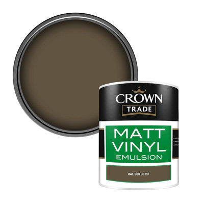 Crown Trade Vinyl Matt Walls & Ceilings Emulsion Paint Ral 080 30 20 (080 30 20) 1L from B&Q