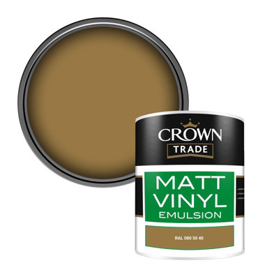 Crown Trade Vinyl Matt Walls & Ceilings Emulsion Paint Ral 080 50 40 (080 50 40) 1L from B&Q
